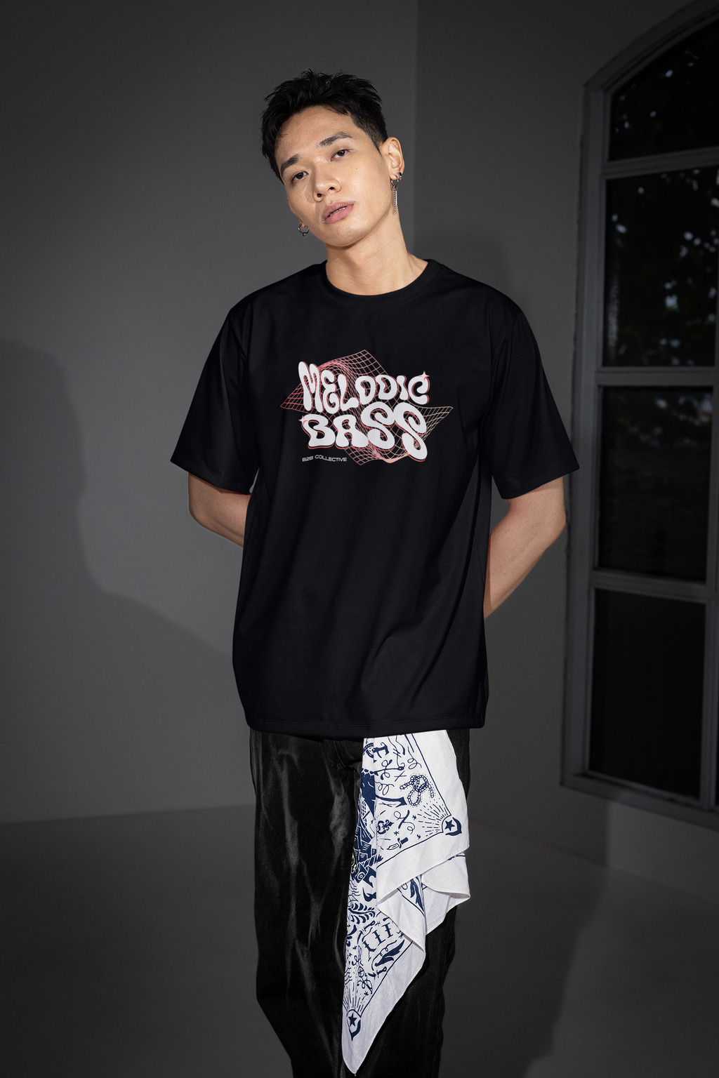 Melodic Bass (Salmon) - Drop Shoulder Tee