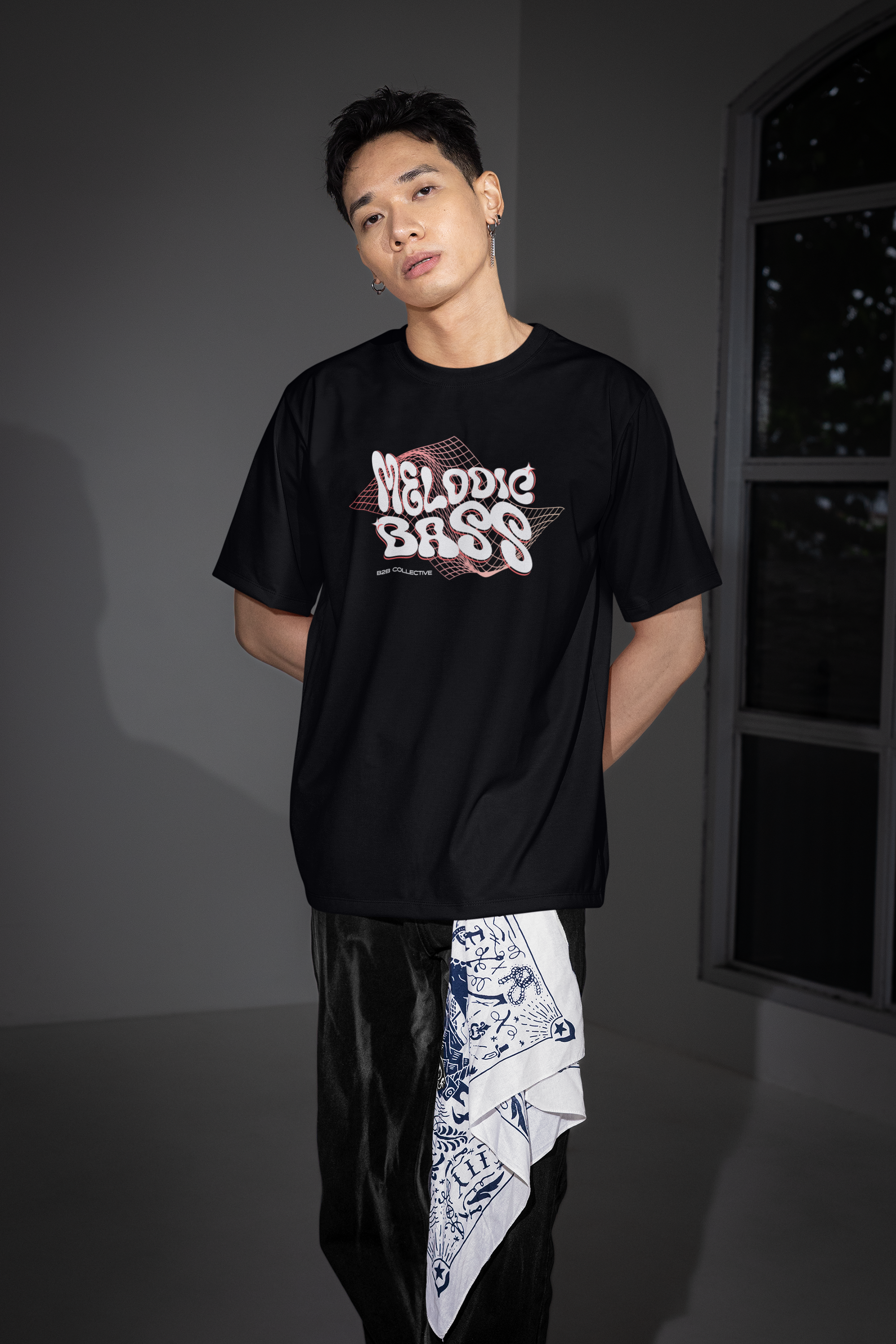 Melodic Bass (Salmon) - Drop Shoulder Tee