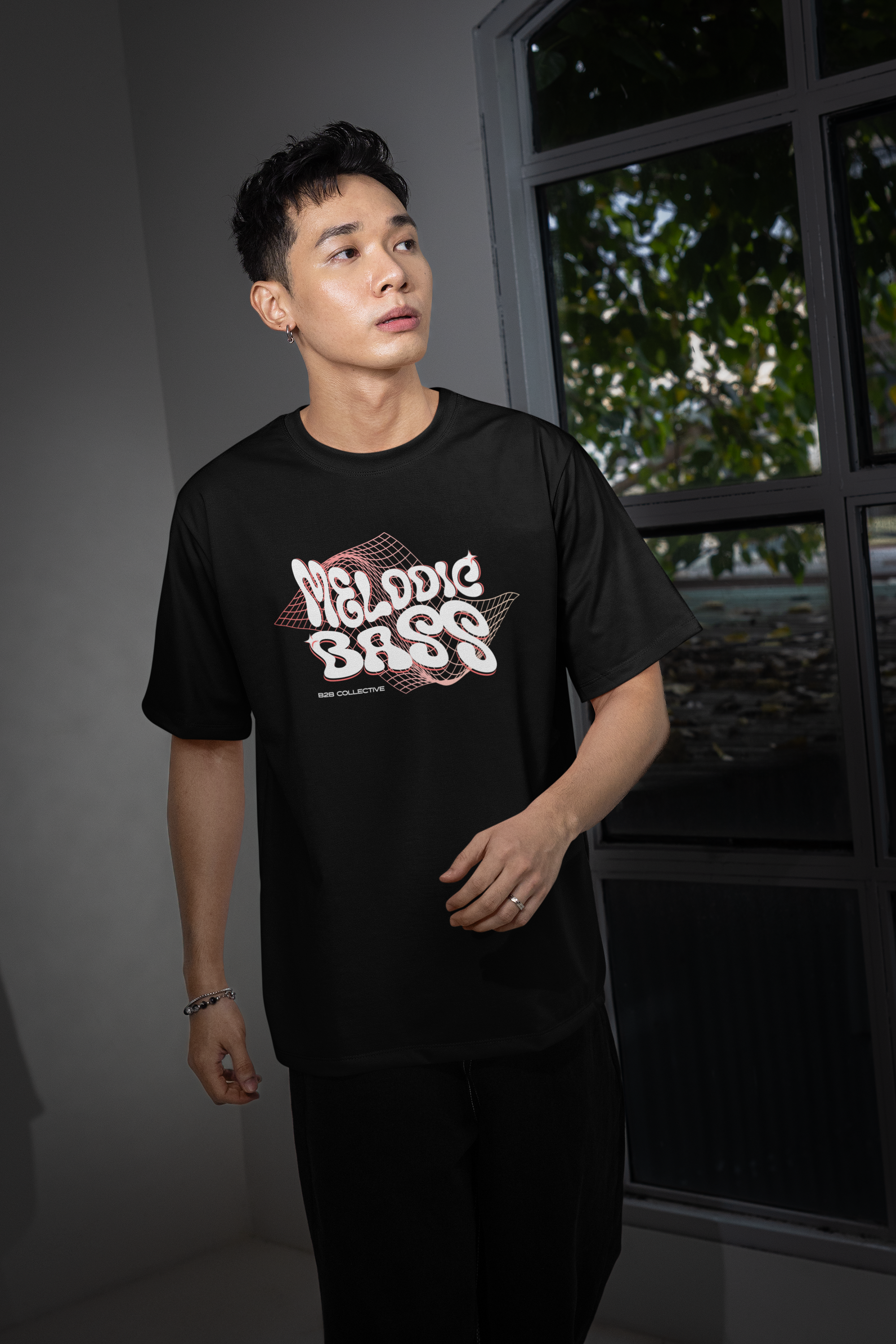 Melodic Bass (Salmon) - Drop Shoulder Tee