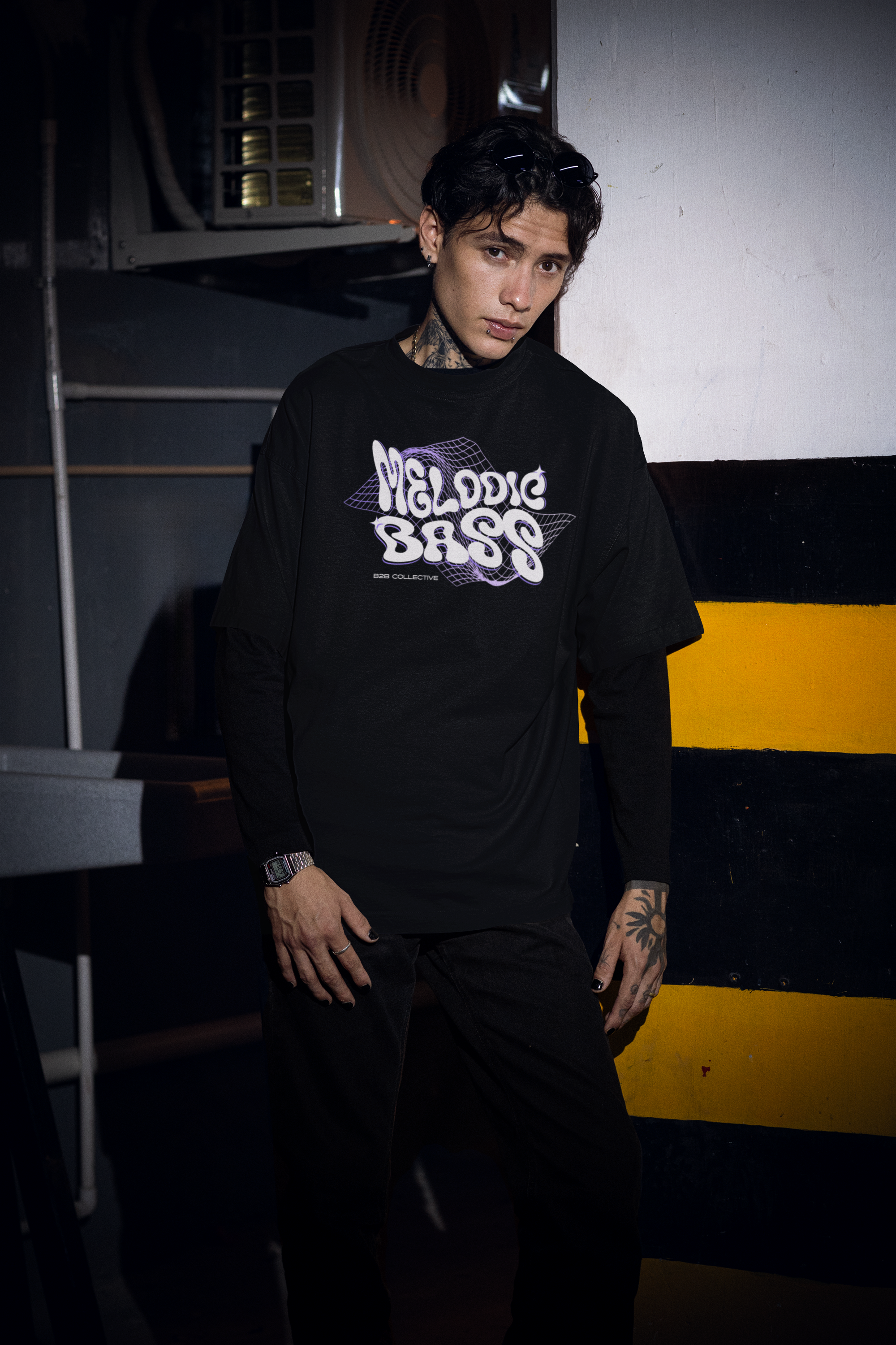Melodic Bass (Purple) - Drop Shoulder Tee