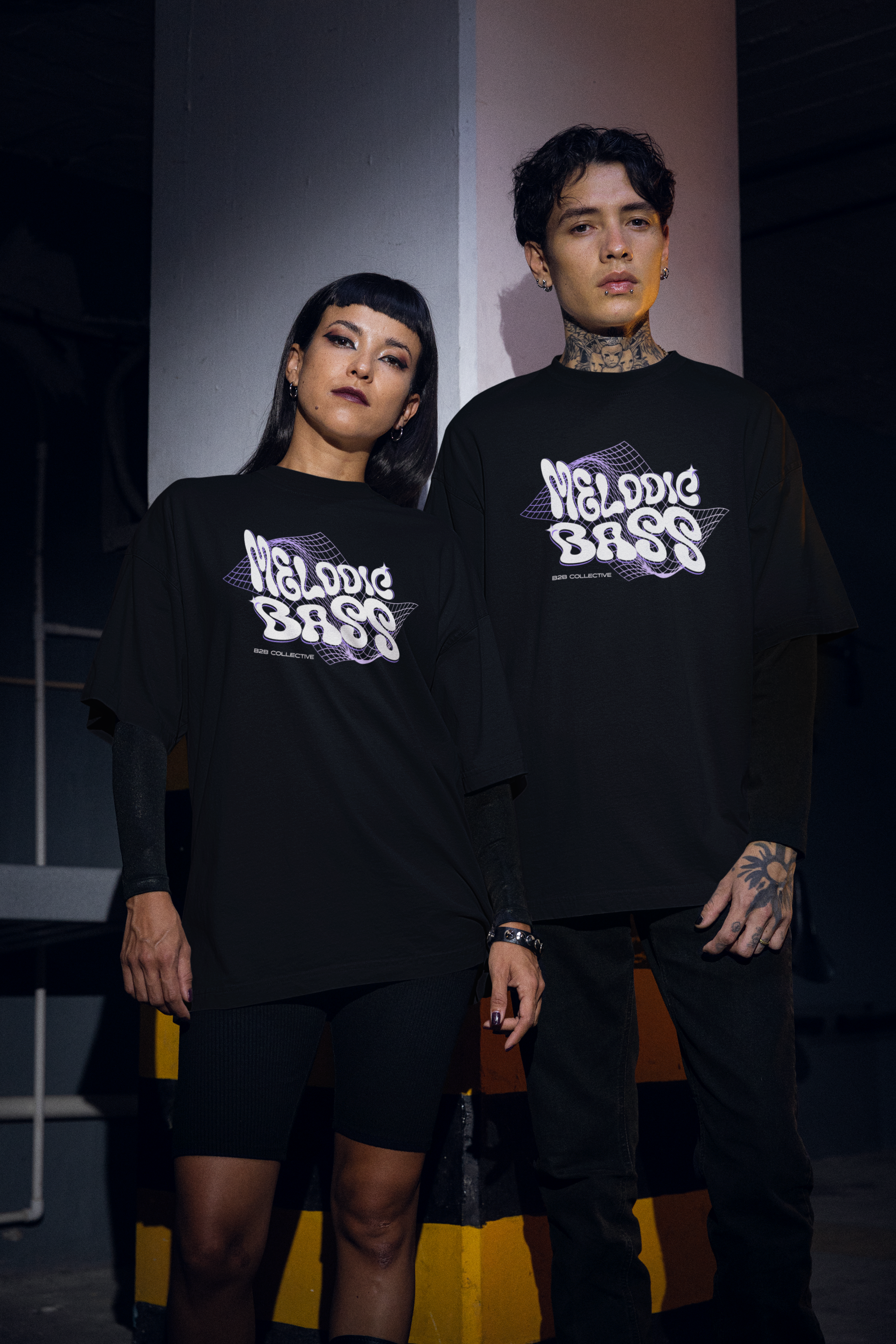 Melodic Bass (Purple) - Drop Shoulder Tee